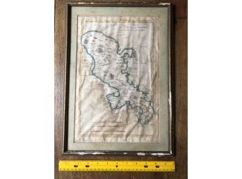 Antique Map Carte De LIsle De La Martinique 1770 In Pencil Shows Age 12x16.5