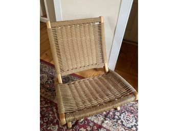 Hans Wenger In The Style Of Woven Folding Chair 24x32x28 Vintage Made Yugoslavia Slight Damage See Photos