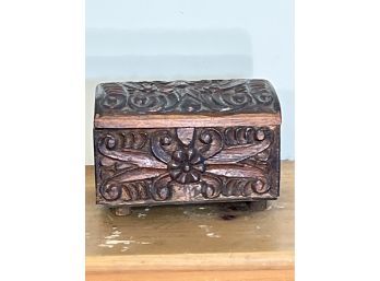 Charming Hand Carved Wooden Box