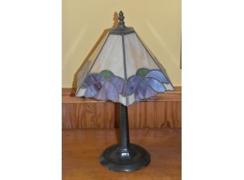 Stain Glass Lamp Metal Base, Height 19' With A 13' Lamp Shade