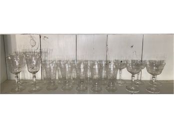 Beautiful Collection Of Etched Glasses