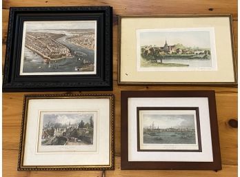 New York Amsterdam Essex Engraving Matted Framed Glass 11x9 To  14x9