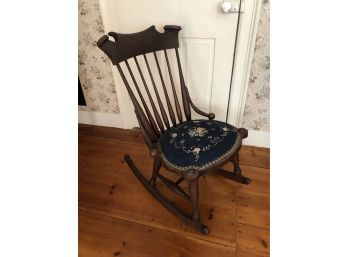 Antique Rocking Chair Needlepoint Seat 20x34x28