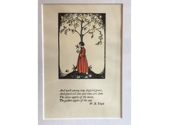 Yeats Poem Framed And Matted 9.25x11.25 Behind Glass