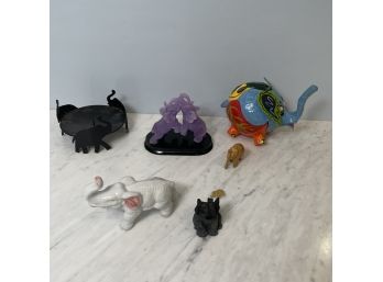 Set Of Elephant Figurines And Decor