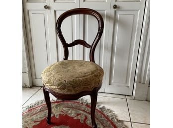 Beige Floral Chair Heavy Victorian Style Chair Reupholstered 2 Of 2