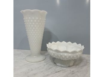 Fenton Hobnail Milk Glass