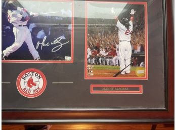 Manny Ramirez Framed Signed Photographs, Boston Red Sox 2007 World Series W/ COA