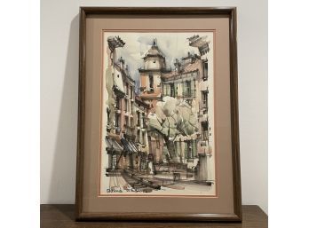 Vintage Framed Signed Watercolor