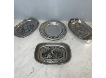 'Daily Bread' Wilton And Sexton Vintage Pewter Trays