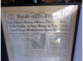 Framed Herald Tribune New York 1946