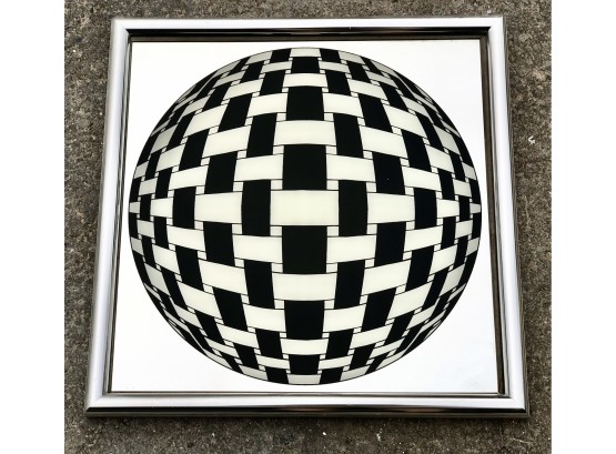 Mid Century Modern Geometric Sphere Wall Art Mirror