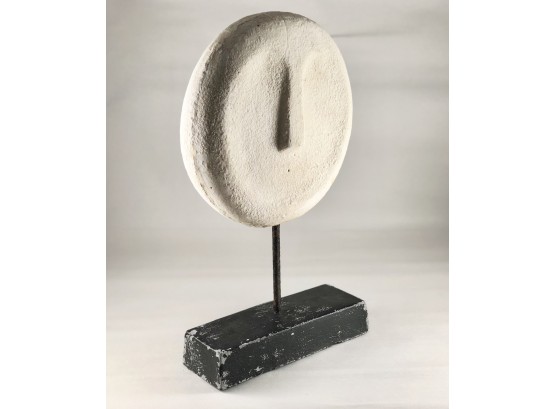 Vintage Abstract Moon Face Sculpture