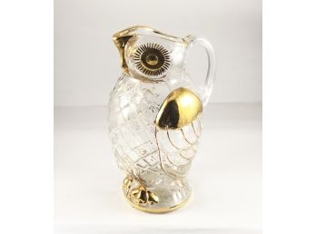 Vintage Neiman Marcus Glass Owl Pitcher