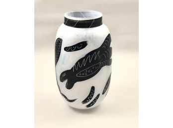 Kosta Boda Glass Vase Designed By Ulrica Hydman-Vallien