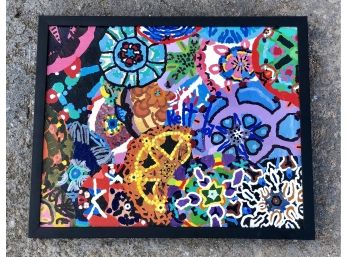 Original Oil On Canvas Painting By Outsider Artist Kerri Quirk Titled Kaleidoscope II