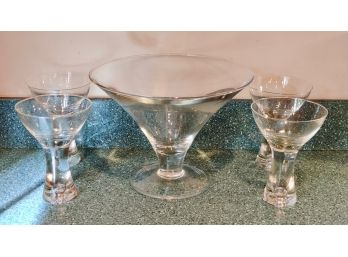 Southern Living At Home Celebrations Bowl & 4 Tall Glasses