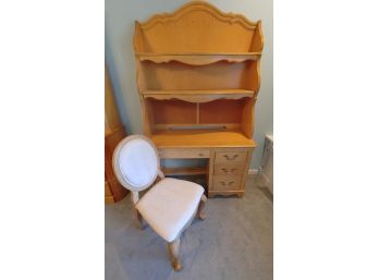Jessica McClintock Desk And Hutch With Matching Upholstered Chair