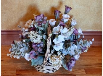 Faux Flower Table Decoration In Basket
