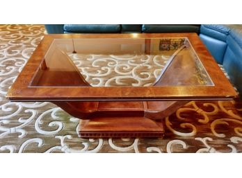 Glass Top Coffee Table With