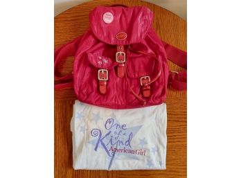 American Girl T-Shirt And Pink Backpack