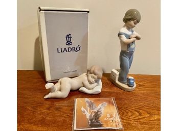 Lladro Figures - Sleepy Time (Original Box) & Boy With Truck