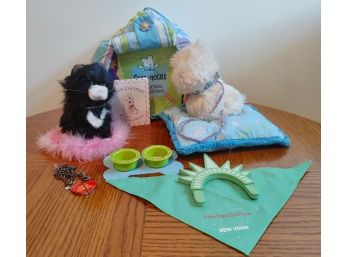 American Girl Coconut And Licorice Dogs With Accessories
