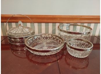 Pressed Glass Serving Pieces (4)