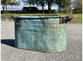 An Antique Copper Poultry Boiler