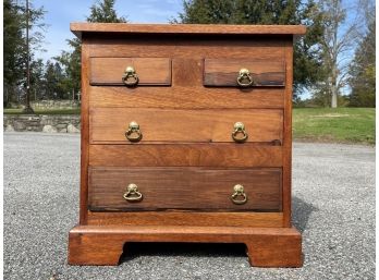 An Antique Bespoke Notched Mahogany Nightstand