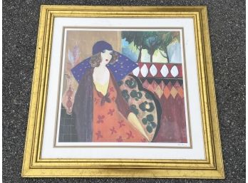 A Vintage Print (signed In Plate) In Gilt Wood Frame