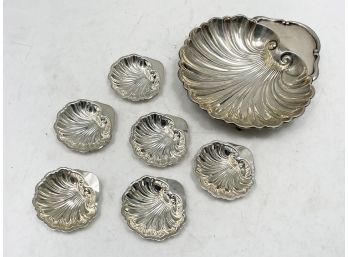 A Set Of 7 Vintage Fisher Sterling Shell Form Serving Platters