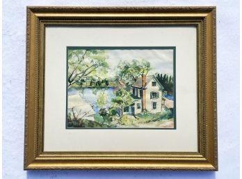 A Vintage Watercolor, Signed Alice Burch, 1932