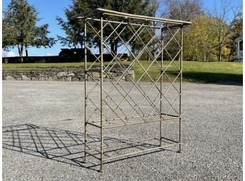 A Vintage Wrought Iron Wine Rack