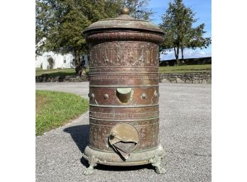 A Large Antique Copper Coal Hopper