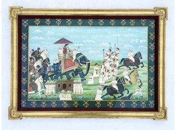 A Vintage Indian Print In Gilt Wood Frame