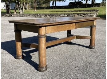 A Large Antique Oak Artists Table From Eastman Kodak (Desk, Console, Dining Table...you Name It!)