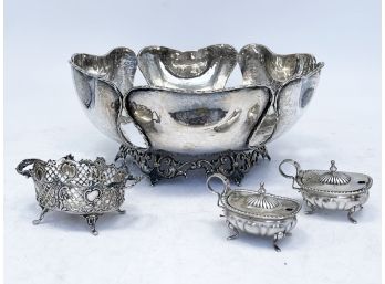 A Grouping Of Vintage Continental Silver (800) Serving Pieces