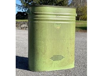 A Vintage Metal Clothes Hamper