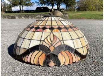 A Vintage Stained Glass Ceiling Fixture