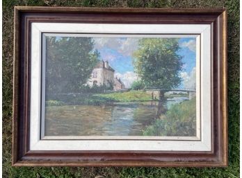 A Canvas Print, 'Canals Of Burgundy' Signed Wren