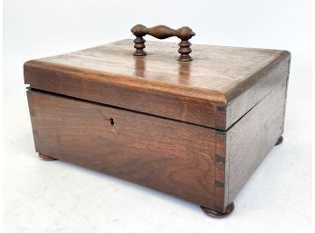 Vintage Poker Chips In Wood Box