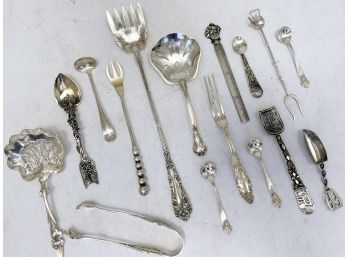 Assorted Vintage Sterling Silver Serving Utelsils By Amston, Gorham And More