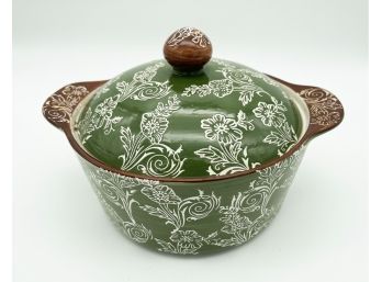 Sterling Home Green & Brown Serving Dish With Lid
