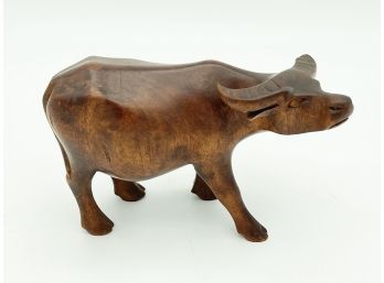 Wooden Carved Oxen (small Chip On Foot)