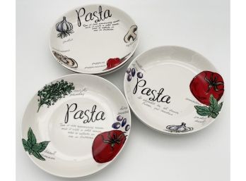 Citrus Grove Colorful Pasta Bowls 2 Of Each Design - Set Of 6