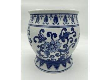 Asian Blue & White Planter Pot Nantucket Made In China