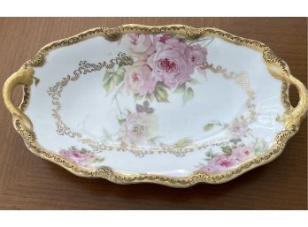Rosenthal Floral With Golden Accents Oval Plate