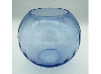Round Blue Glass Vase