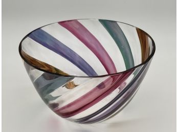 Swirl Colored Glass Bowl